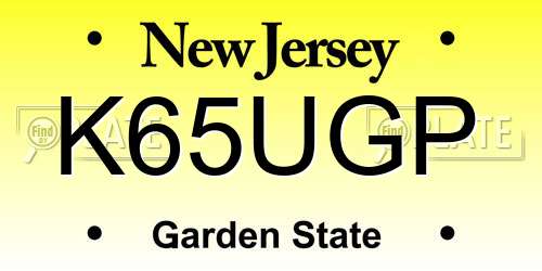 K65UGP New Jersey License Plate