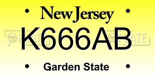 K666AB New Jersey License Plate