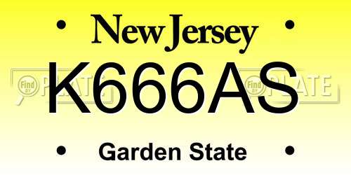 K666AS New Jersey License Plate