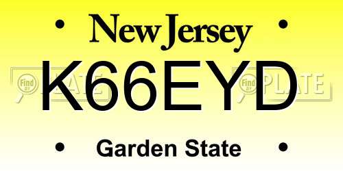 K66EYD New Jersey License Plate