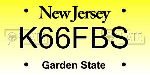 K66FBS New Jersey License Plate