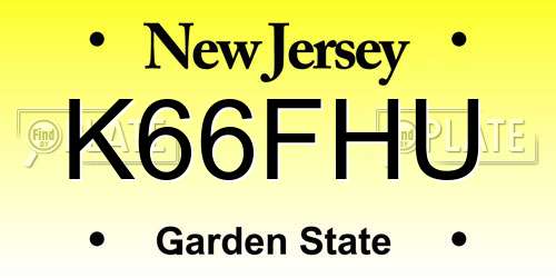 K66FHU New Jersey License Plate