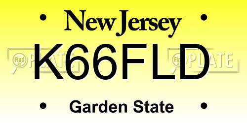 K66FLD New Jersey License Plate