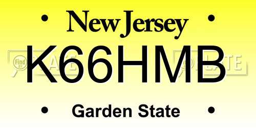 K66HMB New Jersey License Plate
