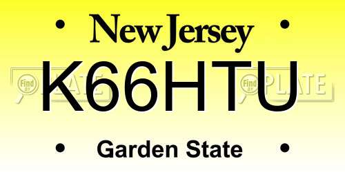 K66HTU New Jersey License Plate