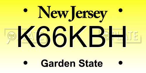 K66KBH New Jersey License Plate