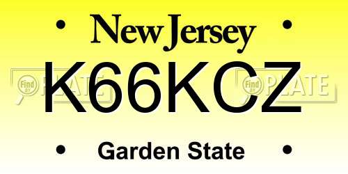 K66KCZ New Jersey License Plate