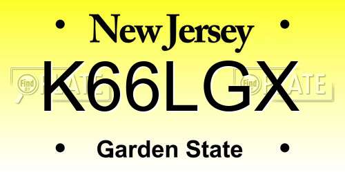 K66LGX New Jersey License Plate