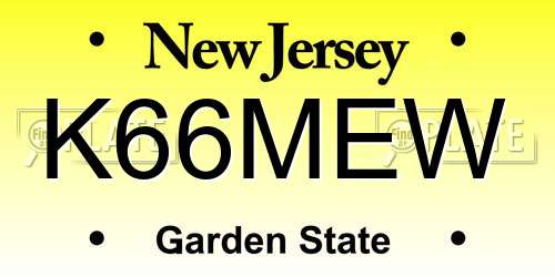 K66MEW New Jersey License Plate