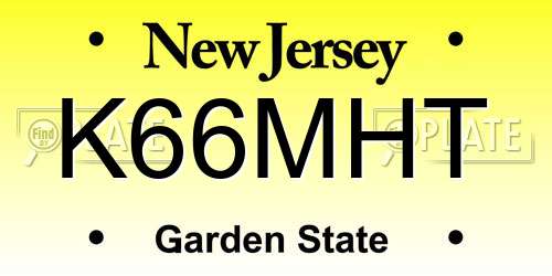 K66MHT New Jersey License Plate