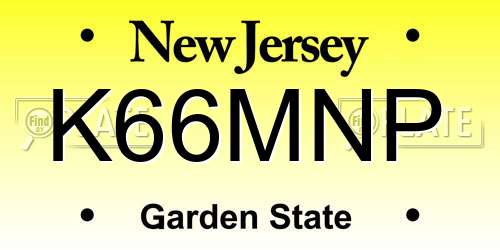 K66MNP New Jersey License Plate