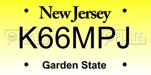 K66MPJ New Jersey License Plate