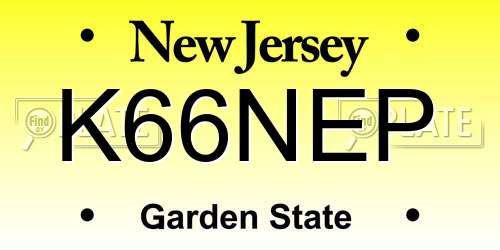 K66NEP New Jersey License Plate