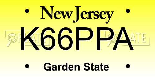K66PPA New Jersey License Plate