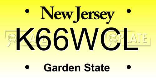 K66WCL New Jersey License Plate