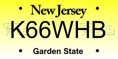 K66WHB New Jersey License Plate