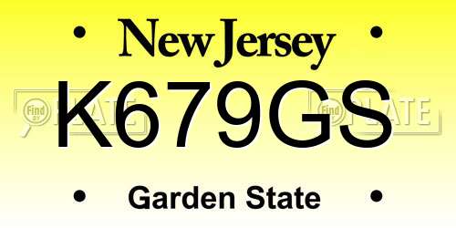 K679GS New Jersey License Plate