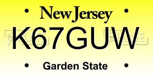K67GUW New Jersey License Plate