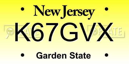 K67GVX New Jersey License Plate