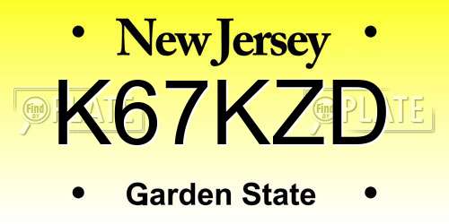 K67KZD New Jersey License Plate