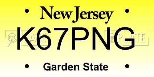 K67PNG New Jersey License Plate