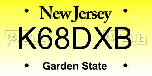 K68DXB New Jersey License Plate