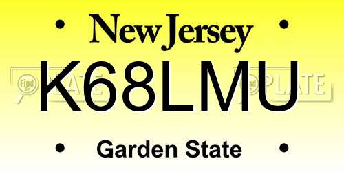 K68LMU New Jersey License Plate