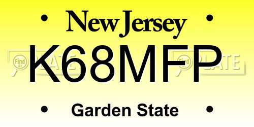 K68MFP New Jersey License Plate