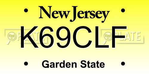 K69CLF New Jersey License Plate