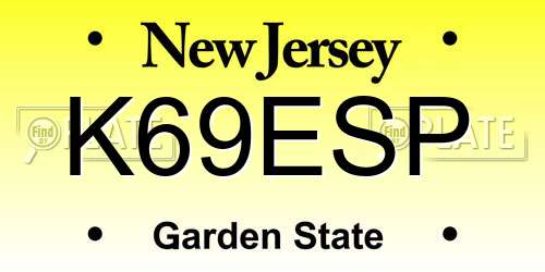 K69ESP New Jersey License Plate