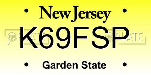 K69FSP New Jersey License Plate