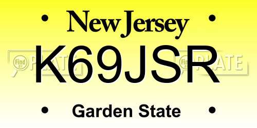 K69JSR New Jersey License Plate