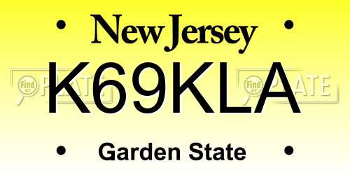 K69KLA New Jersey License Plate