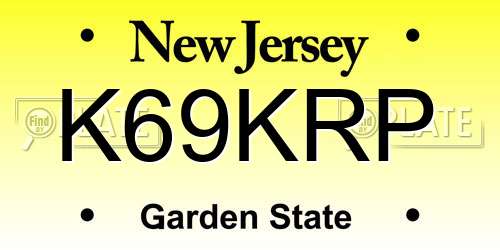 K69KRP New Jersey License Plate