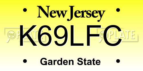 K69LFC New Jersey License Plate