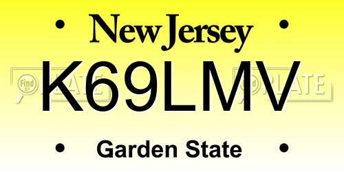 K69LMV New Jersey License Plate