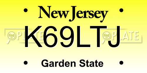 K69LTJ New Jersey License Plate