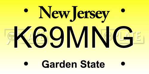 K69MNG New Jersey License Plate