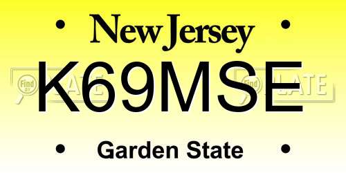 K69MSE New Jersey License Plate