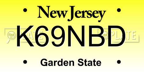 K69NBD New Jersey License Plate