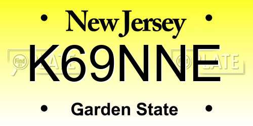 K69NNE New Jersey License Plate