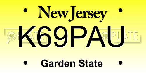 K69PAU New Jersey License Plate