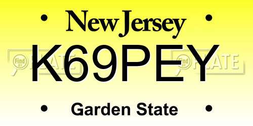 K69PEY New Jersey License Plate