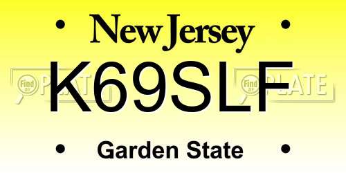 K69SLF New Jersey License Plate