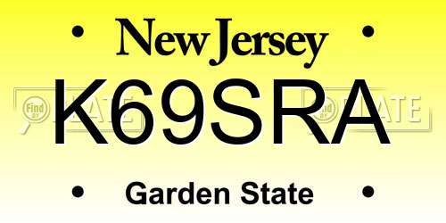K69SRA New Jersey License Plate