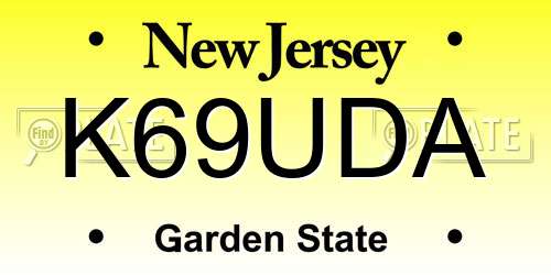 K69UDA New Jersey License Plate