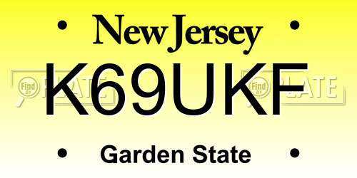 K69UKF New Jersey License Plate