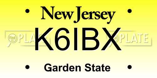 K6IBX New Jersey License Plate