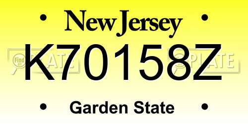 K70158Z New Jersey License Plate
