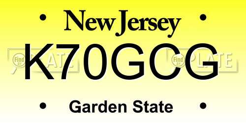 K70GCG New Jersey License Plate